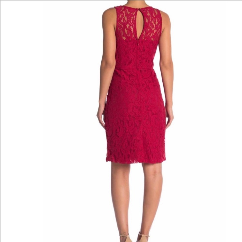 Marina Red Lace Sheath Dress - Picture 2 of 5